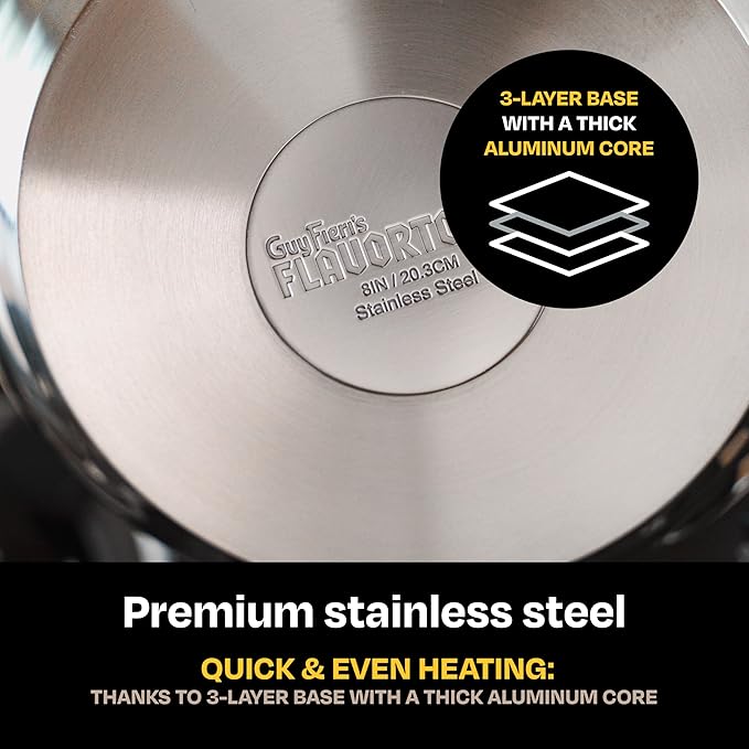 Guy Fieri's Flavortown 10-Piece Stainless Steel Cookware Set - Image 4