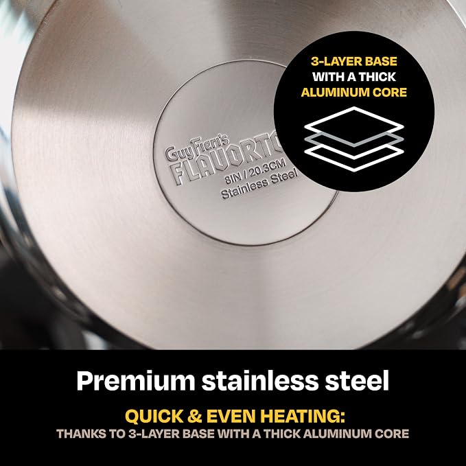 Guy Fieri's Flavortown 5 Qt. Stainless Steel Sautepan - Image 4
