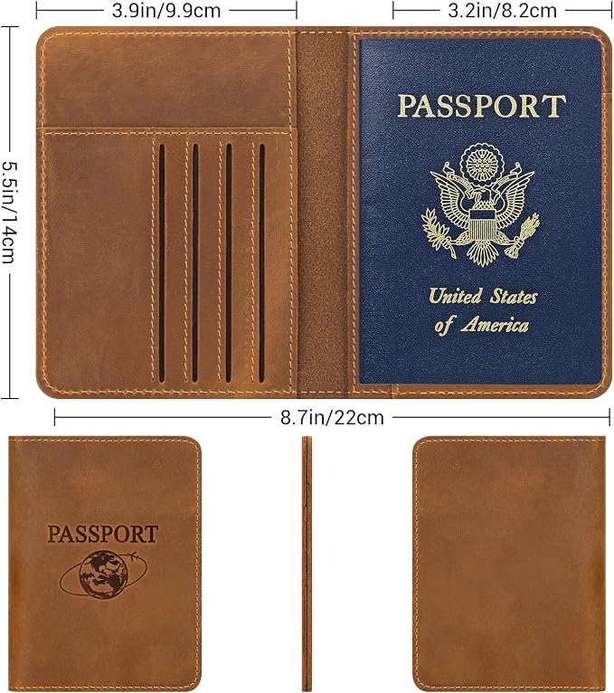 BIAOTIE Premium Leather Passport Holder Covers, Rfid Travel Wallet Passport - Image 2