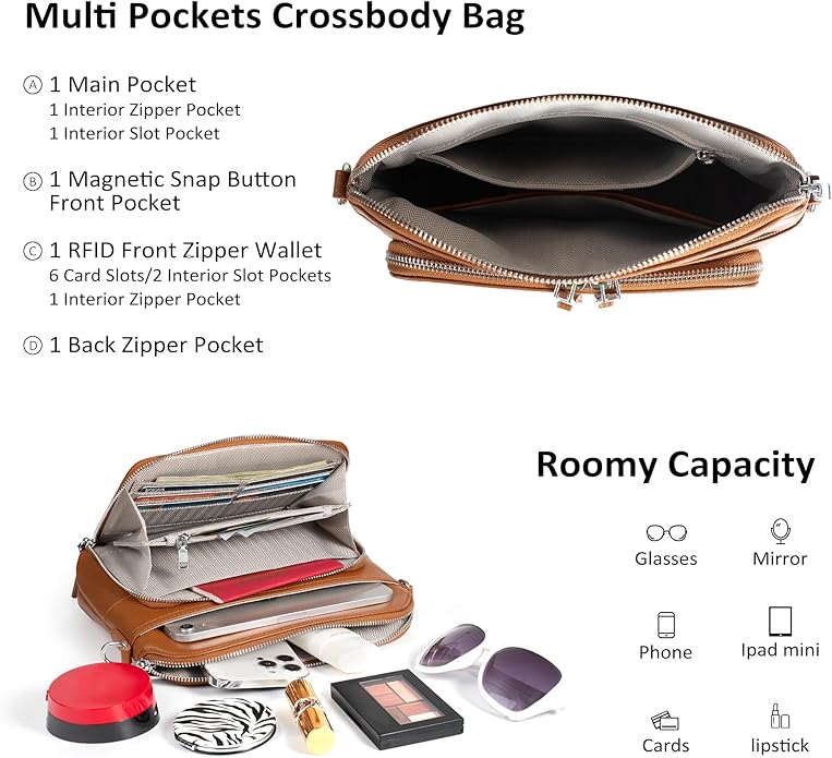 befen Genuine Leather Crossbody Purses - Image 4