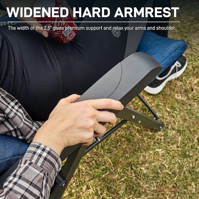 EVER ADVANCED Folding Padded Camping Chair 4 Positon Adjustable Recliner - Image 7