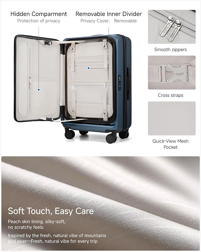 Checked Luggage Top Opening, FLT Expandable Polycarbonate Hard Shell Suitcase - Image 8