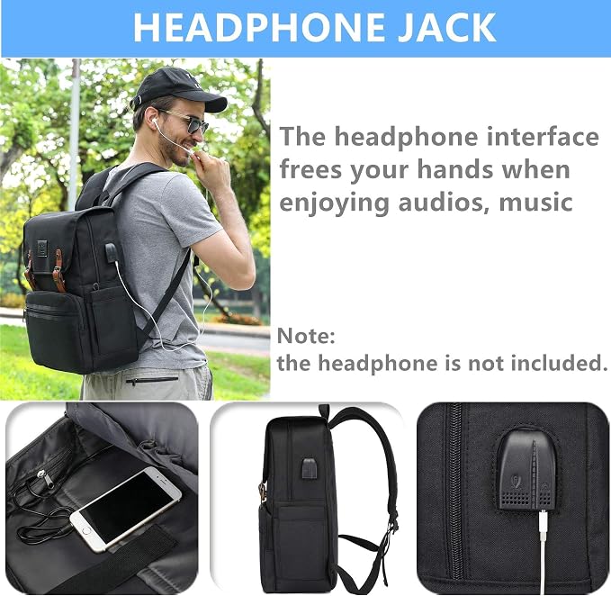 HFSX Laptop Backpack Men Women Vintage Backpack Bookbag College Backpacks - Image 4