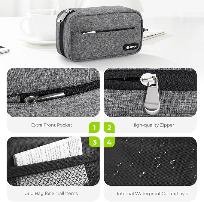 AUVON Canvas Bag XL Weekly Pill Organizer 2 Times a Day, Travel Pill Box 7 Day - Image 4