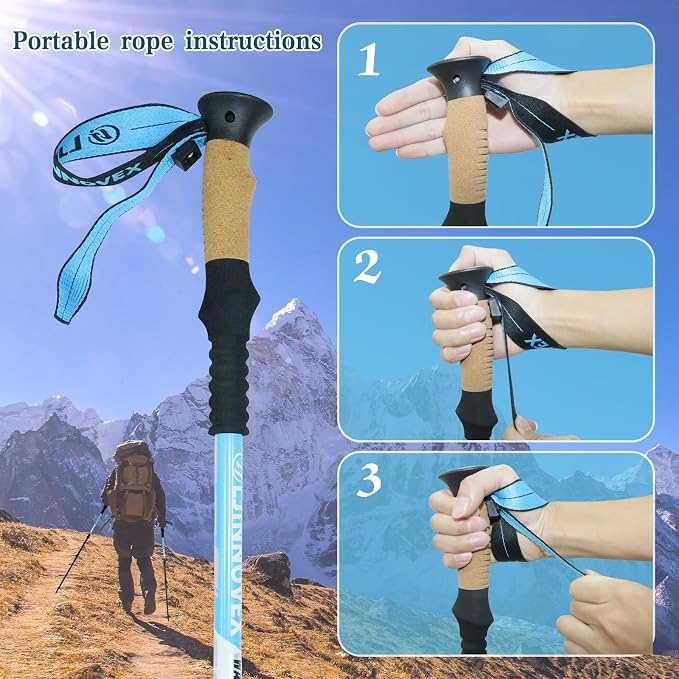 Trekking Poles - Lightweight, Collapsible, Adjustable Hiking Poles - Image 6