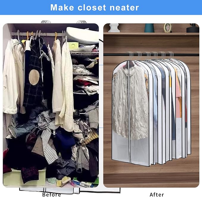 Hanging Clothes Storage with 4" Gusseted Garment Covers - Image 6