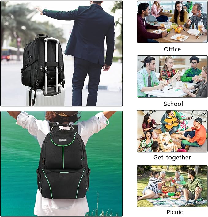 VECKUSON Laptop Backpack, 15.6 Inches, Waterproof, USB Charging Port, TSA - Image 6