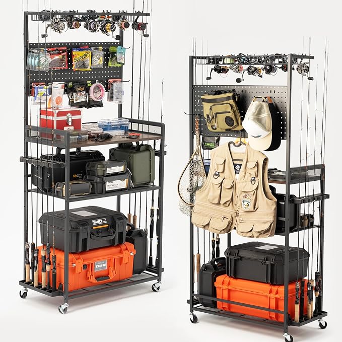 SOYEEZE Fishing Rod Holders for Garage, Fishing Gear Holder for Fishing Rod by SOYEEZE
