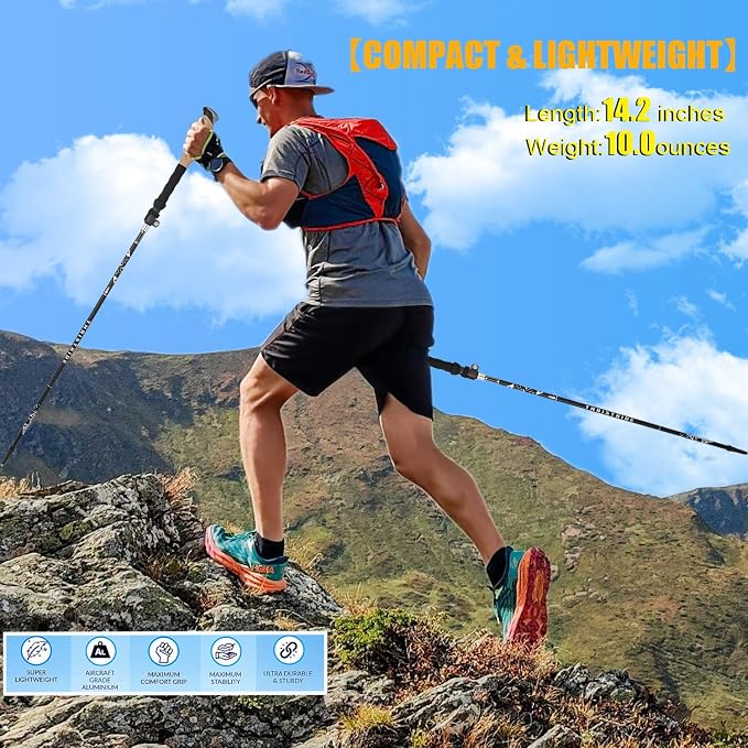 Trekking Poles Aviation Grade Aluminum Alloy-Strong Lightweight Collapsible - Image 3