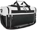 DALIX 21" Sports Duffle Bag Gym Travel Pack in White by Dalix