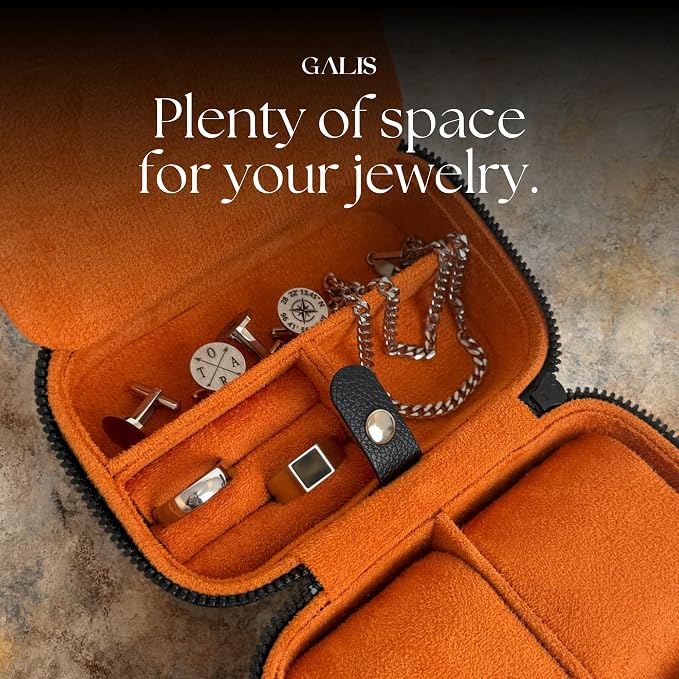 Galis Luxury Watch Case for Men High End Portable 2-Slot Watch Holder and Watch - Image 8