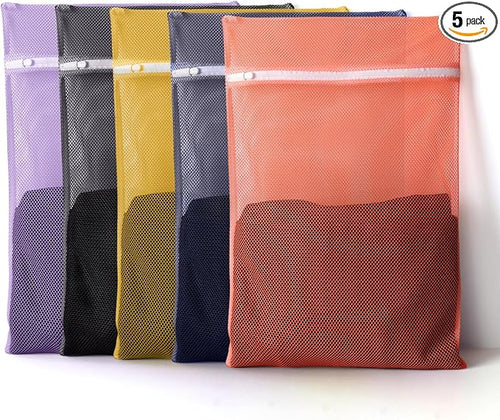 5Pcs Sturdy Mesh Laundry Bags for Delicates, Travel and Organzie by OKAKA