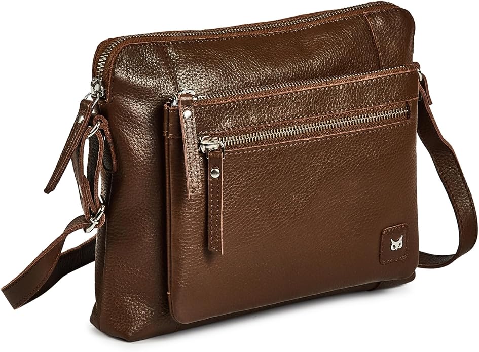 Wise Owl Accessories Small Soft Pebbled Real Leather Crossbody Handbags Purses by WiseOwlAccessories