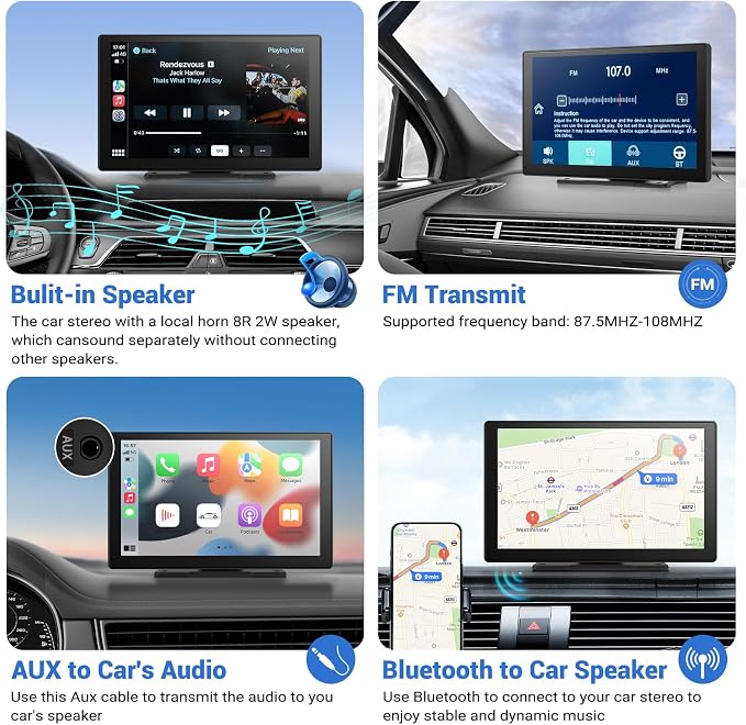 Wireless Apple Carplay Screen for Car 4K Dash Cam, - Image 4