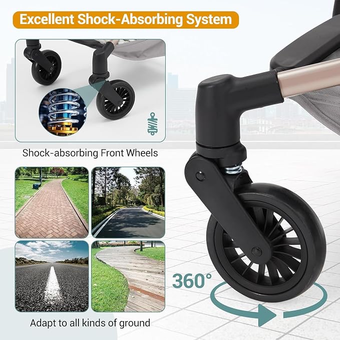 Jojoka Lightweight Stroller for Airplane, Compact Strollers for Travel - Image 4