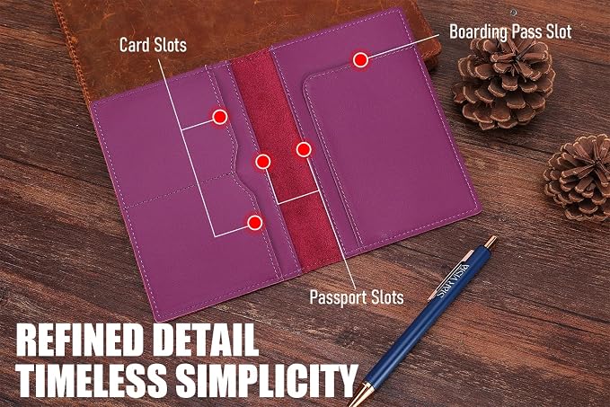 STAR VISTA Albatross Leather Travel Passport Holder, Minimalist Design - Image 4