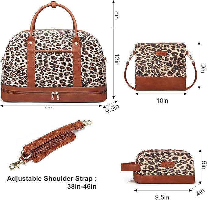 Weekender Bag for Women Canvas Overnight Bag Large Travel Tote Bag Carry on - Image 6