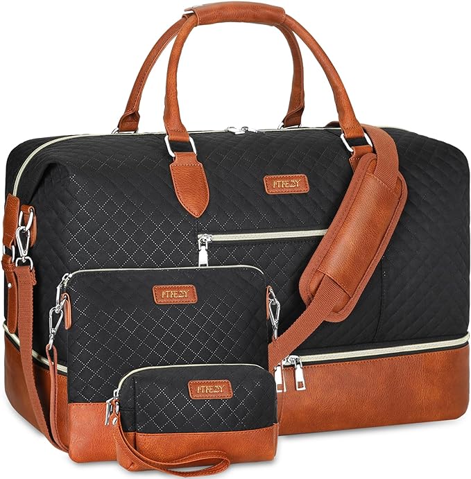 Weekender Bag for Women, Travel Duffel Bag Carry On Overnight Bag by ITIEZY