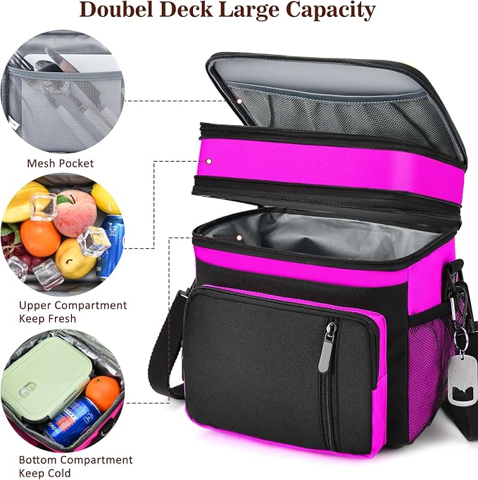 Insulated Lunch Bag Women | Large Adult Lunch Box | Double-Layer Reusable Lunch - Image 7