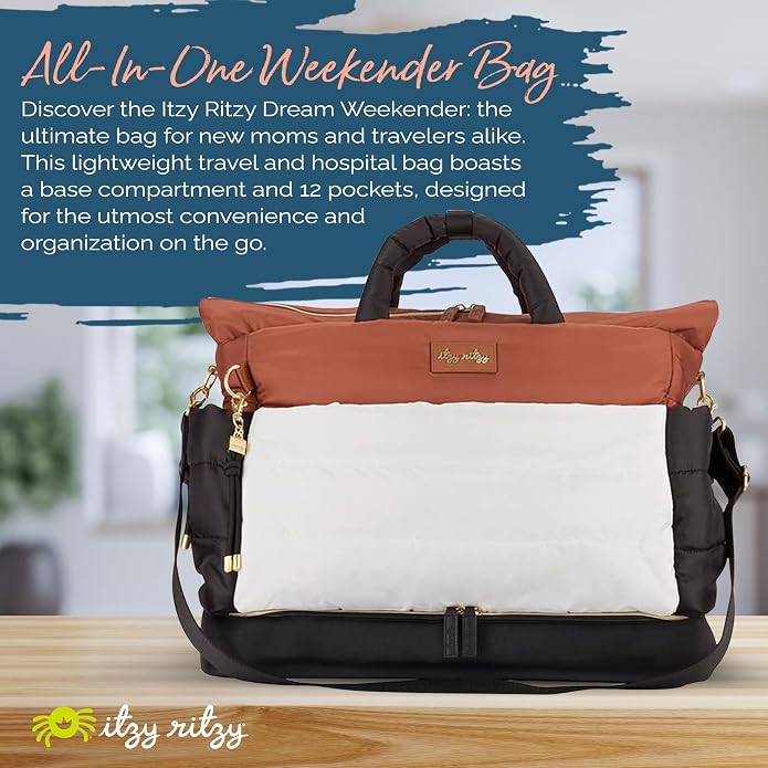 Itzy Ritzy Dream Weekender Travel Bag – Lightweight Overnight Bag - Image 2