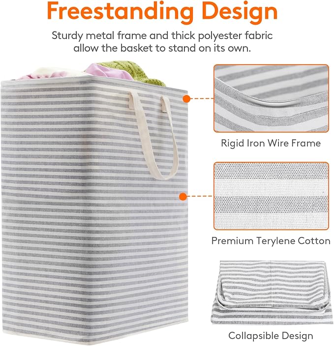 Lifewit 2 Pack Laundry Hamper Large Collapsible Laundry Baskets, Freestanding - Image 2