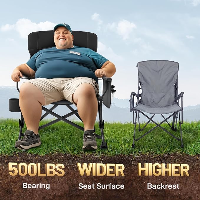 EVER ADVANCED Oversized Folding Camping Chair - Image 3