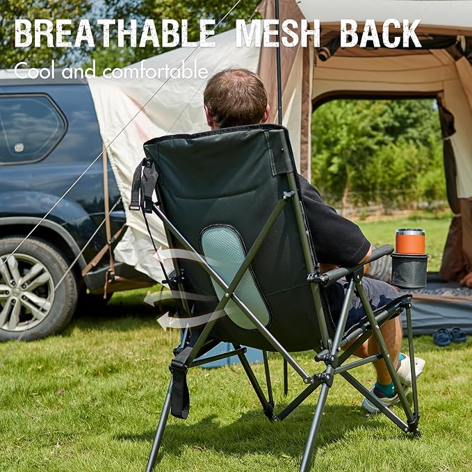 PORTAL Oversized Folding Camping Chair High Back Portable Lawn Chairs - Image 4