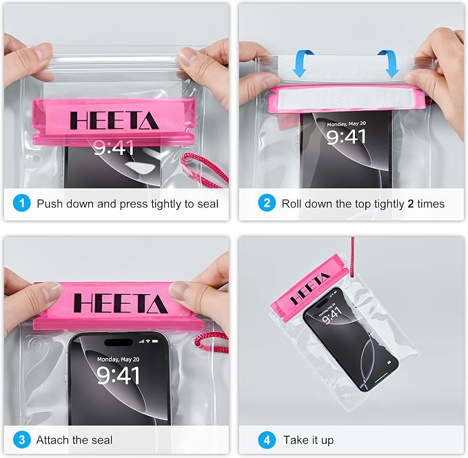 HEETA 5-Pack Clear Waterproof Dry Bag, Water Tight Cases Pouch Dry Bags - Image 8