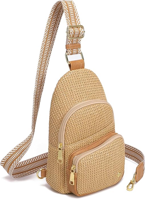 Haytijoe Summer Straw Purse Small Sling Bag RFID Blocking Crossbody Bags by Haytijoe