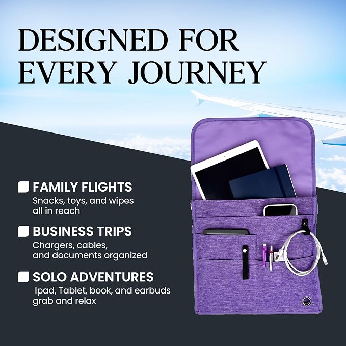 SO~MINE Airplane Pocket Organizer | Tray Table Cover | In Flight Seat Back - Image 4