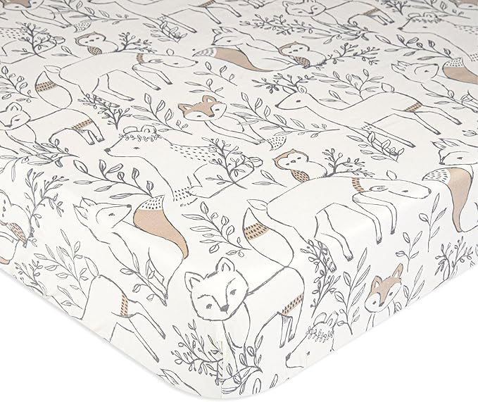 Crane Baby 100% Cotton Sateen Fitted Baby Sheets, Breathable, Fits 28X52 by CraneBaby