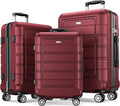 SHOWKOO Luggage Sets Expandable PC+ABS Durable Suitcase Double Wheels TSA Lock by SHOWKOO