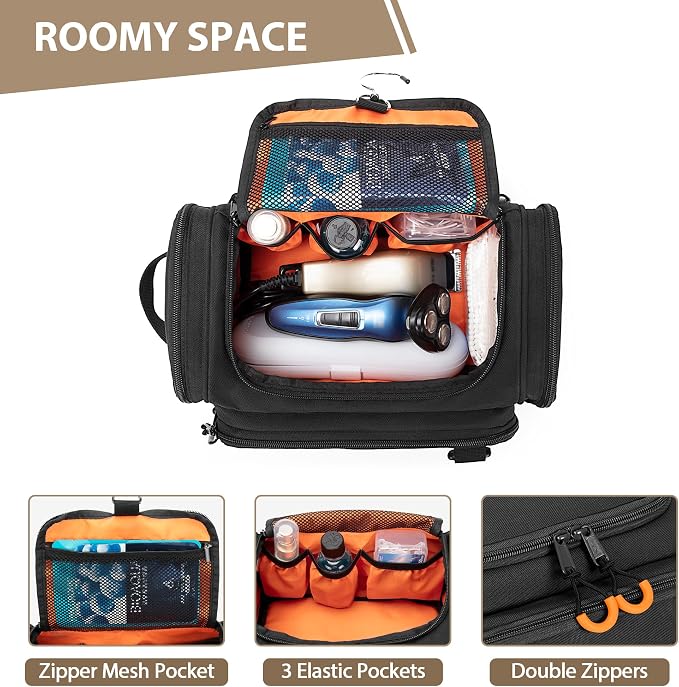 Tactical Toiletry Bag for Men, Hanging Hygiene Bag, Travel Dopp Kit Organizer - Image 3