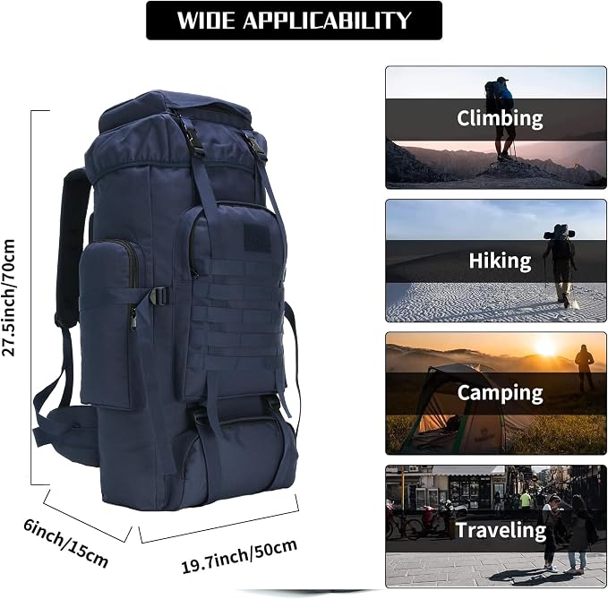 Hiking Backpack for Men 70L/100L Camping Backpack Military Rucksack Molle 3 - Image 5