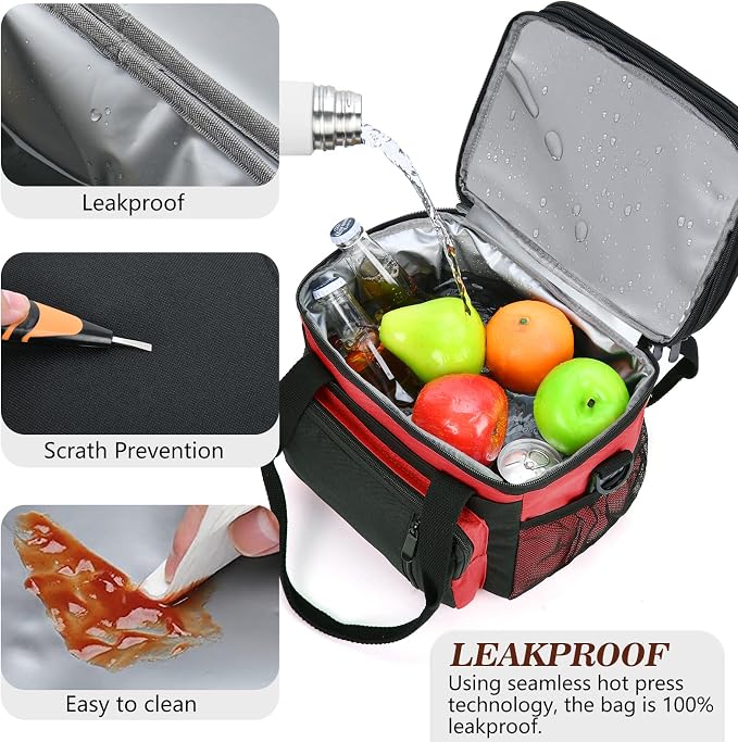 Insulated Lunch Bag Women & Men | Large Adult Lunch Box | Double-Layer Reusable - Image 7