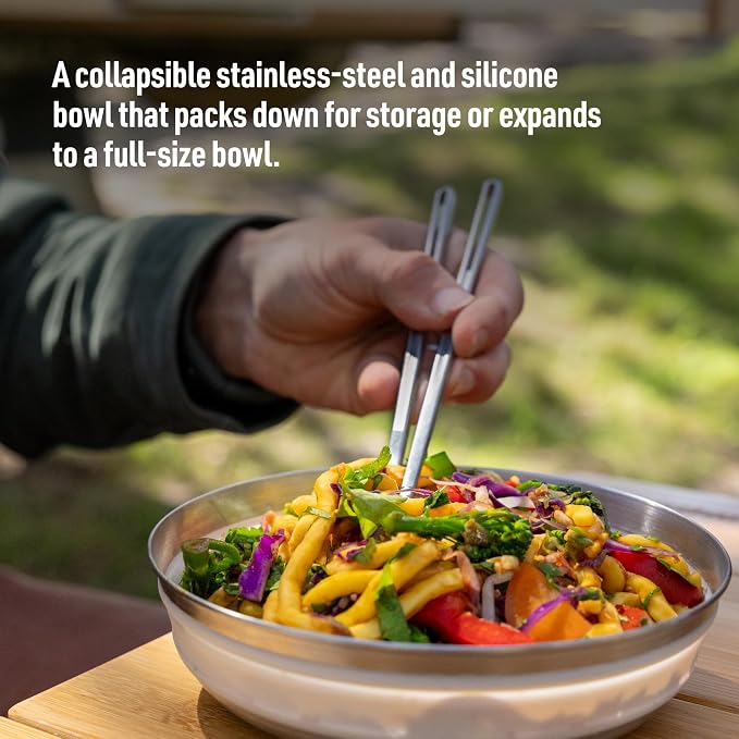 Sea to Summit Detour Stainless Steel Collapsible Bowl, Moonstruck Grey - Image 2