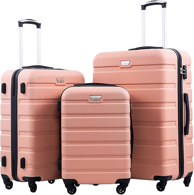 Coolife Luggage 3 Piece Set Suitcase Spinner Hardshell Lightweight TSA Lock) by COOLIFE