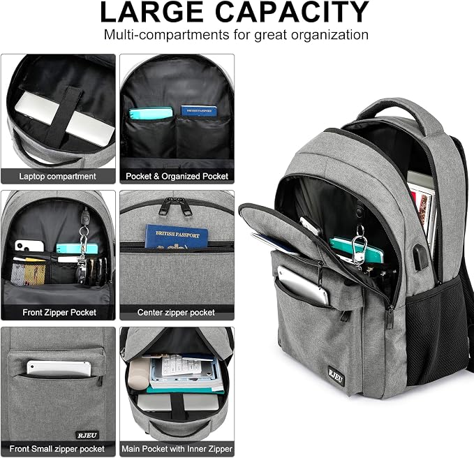 School Backpack for Teen Boys & Girls Students, 15.6 Inch Laptop Backpack - Image 2