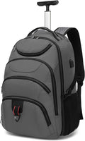 Boavan Rolling Backpack, 17 inch Water Resistant Wheeled Backpack, Carry on by Boavan