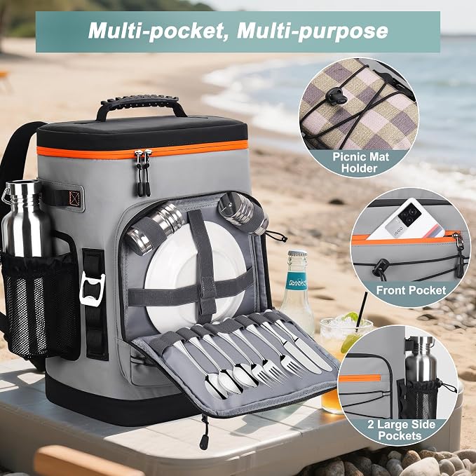 Large 52cans Cooler Backpack, Waterproof, Leak Proof, 30L Large Capacity - Image 6