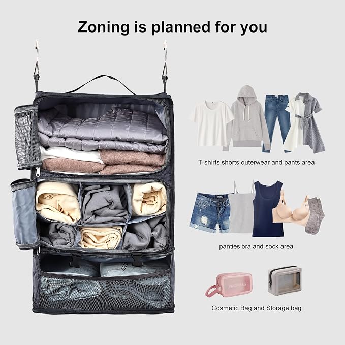TABITORA Travel Portable Hanging Shelves Closet Organizer Packing Luggage - Image 5