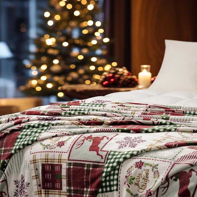 PHF Printed Fleece Throw Blanket, No Shed No Pilling Ultra Soft Plush Cozy Xmas - Image 3