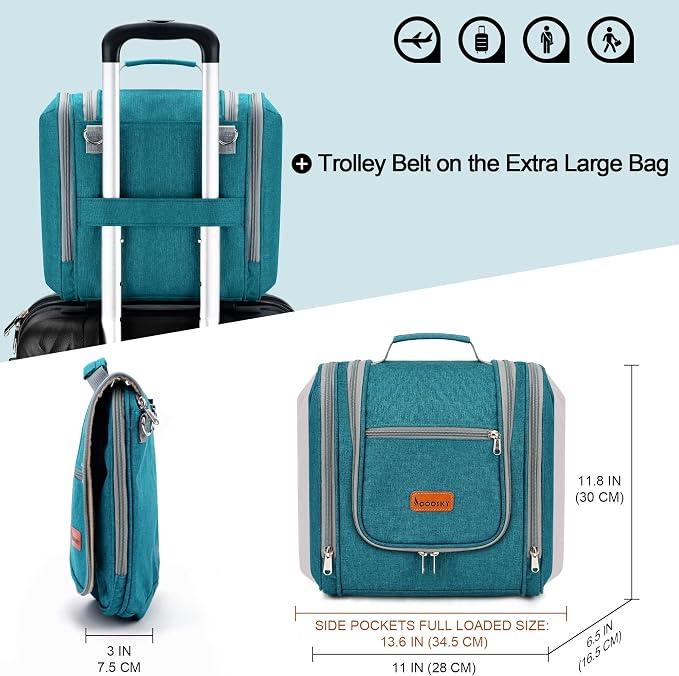 Extra Large Toiletry Bag for Women and Men, 6 Organizer Compartments, Holds - Image 6