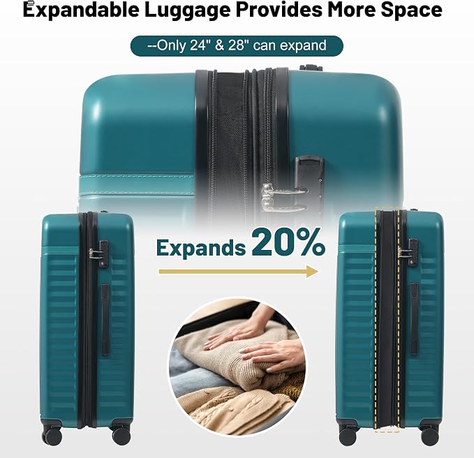 Merax Luggage Sets Front Opening, 2 Piece Hardshell Suitcase - Image 7