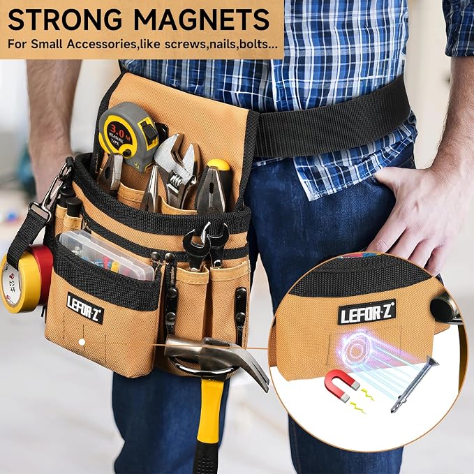 Tool Belt, Magnetic Tool Pouch, 14-Pockets Tool Belts - Image 4