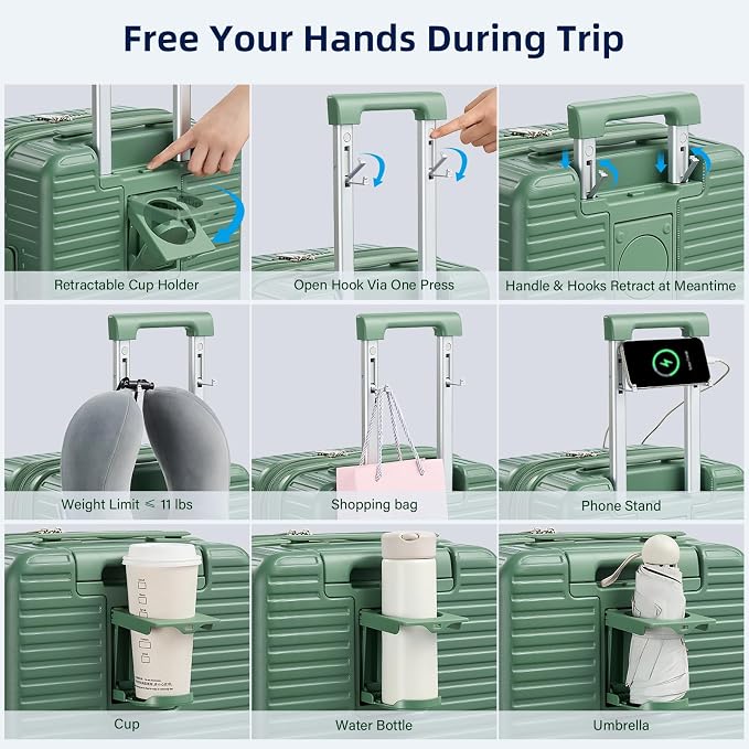 Hard Shell Suitcases Travel Expandable Luggage, 24 Inch Check in Luggage - Image 2