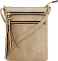 DELUXITY | Crossbody Purse Bag | Functional Multi Pocket Double Zipper Purse | by Deluxity