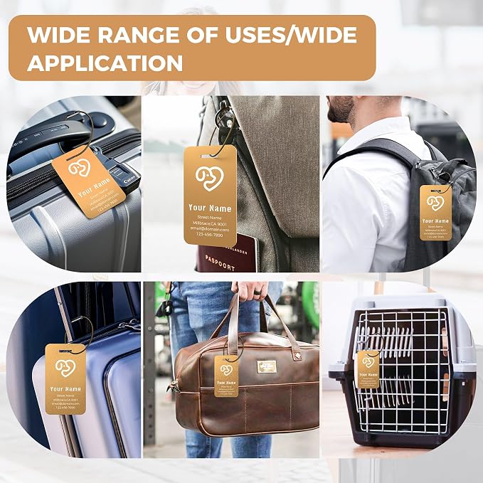 Personalized Luggage Tags, Custom Luggage Tags 4 Pack TSA Approved Double Sided - Image 7