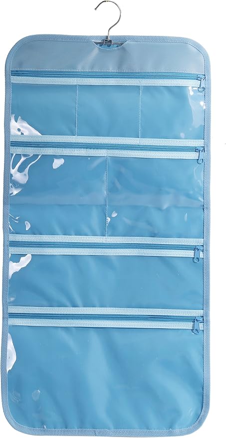 Foldable Clear Hanging Travel Toiletry Bag Cosmetic Organiser Storage - Image 3