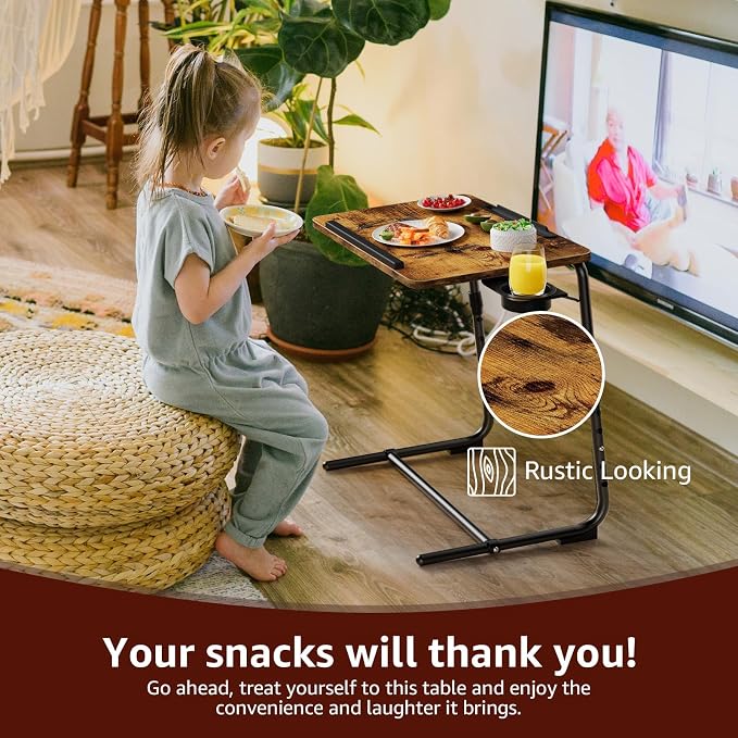 Folding TV Tray Adjustable Dinner - Image 3